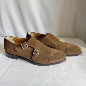 Men's Giorgio's Brown Suede Monk Strap Loafers 8.5